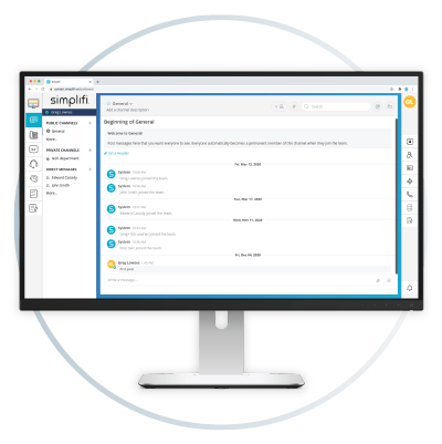 Simplifi Station UCaaS Dashboard Screen