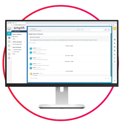 Computer monitor with Simplifi Station User Dashboard