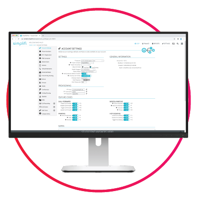 Computer monitor with Simplifi Core GUI